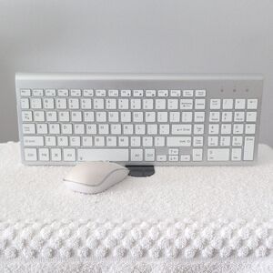 Wireless Silver Keyboard and Mouse Set